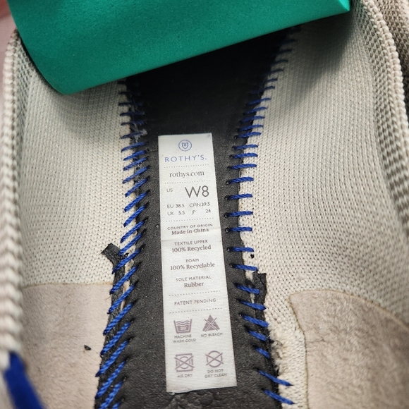 ROTHY'S Grey Canvas Slip-on Flats Shoes 8 Minimalist Office Work Casual - Picture 5 of 5